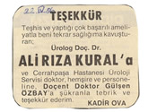 Teşekkür İlanları